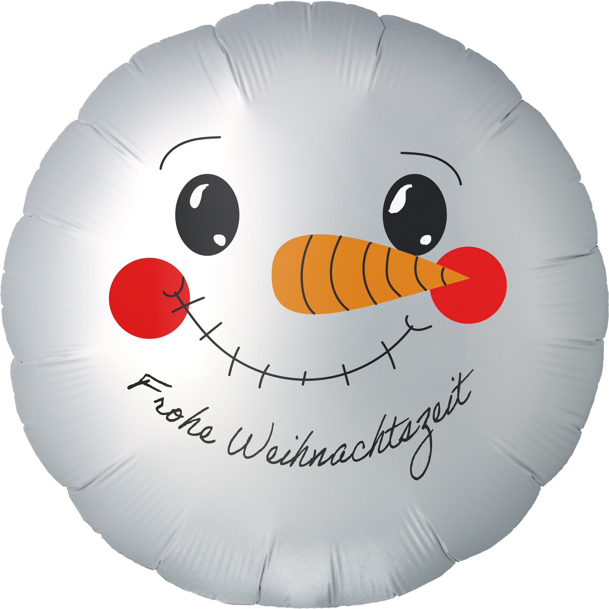 Folienballon Schneemann Frohe Weihnachtszeit Satin Weiß