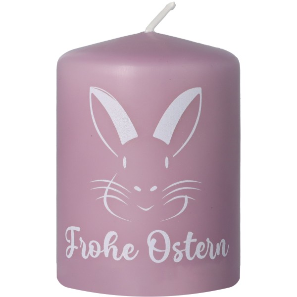 Stumpenkerze "Frohe Ostern" Flieder