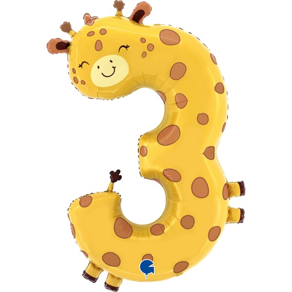 Zahlenballon Giraffe "3"