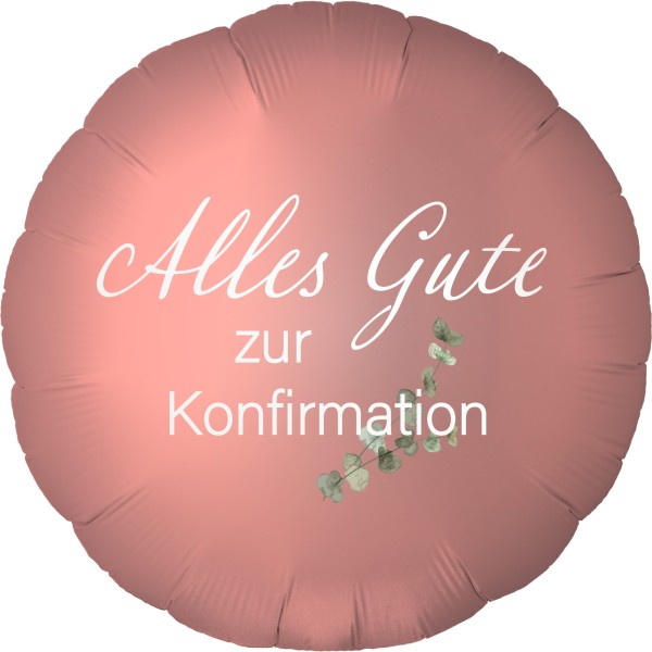 Folienballon Satin Roségold "Alles Gute zur Konfirmation"