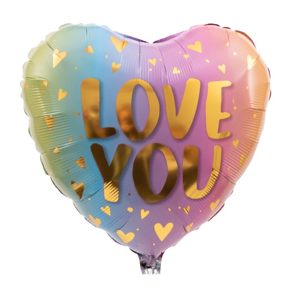Herzballon Pastell Ombre "Love You"