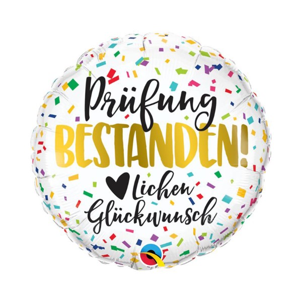 Folienballon Konfetti "Prüfung bestanden"