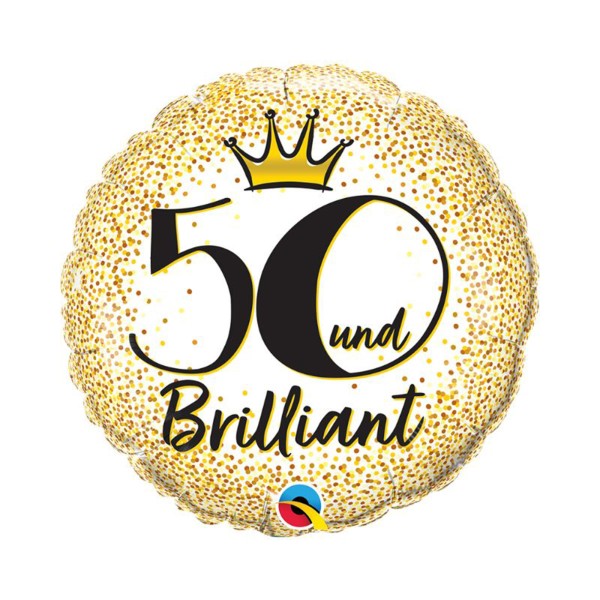 Folienballon gepunktet "50 und Brilliant"
