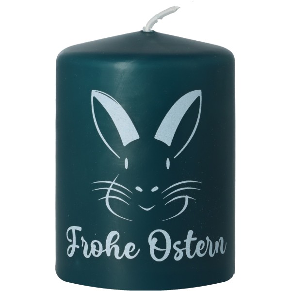 Stumpenkerze "Frohe Ostern" Petrol